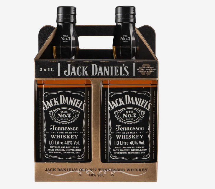 2x 1 L Jack Daniels Black Label No. 7 Tennessee Whiskey 40% für 49,99€ (statt 56€)