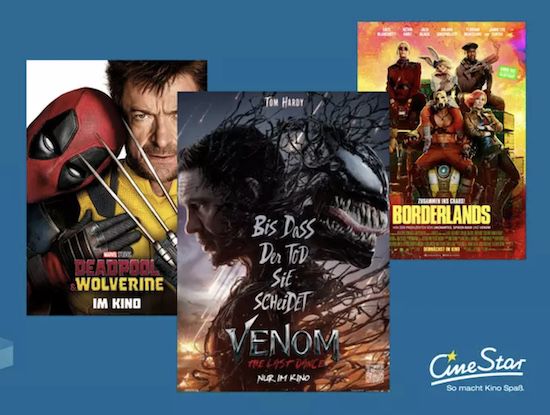 8 CineStar Kinogutscheine für alle 2D Filme für 54,99€