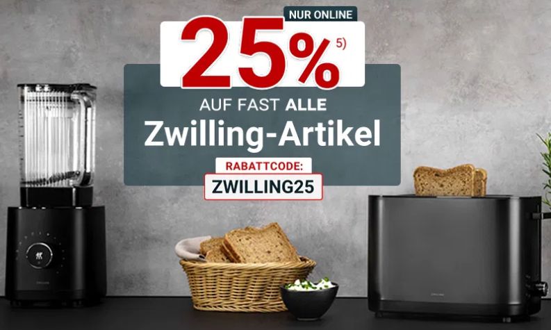 25% Rabatt auf Zwilling bei ZurBrüggen   z.B. Besteckset 30 tlg. für 74,99€ (statt 119€)