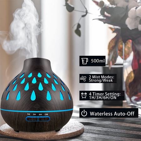 Ulixii Aroma Diffuser mit LED Licht für Duftöle, 500ml für 23,99€ (statt 40€)