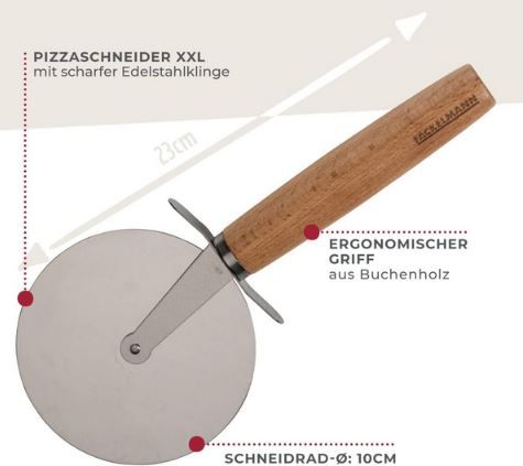 Fackelmann XXL Pizzaschneider mit scharfer Klinge, ca. 23cm für 5,89€ (statt 11€)