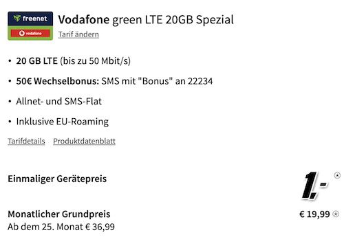 Xiaomi 13T (256GB) + Vodafone 20GB Allnet für 19,99€ mtl. + 50€ Bonus