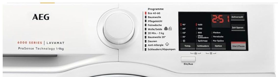 AEG L6AMZ49FL Waschmaschine 9kg EEK A für 489€ (statt 589€)