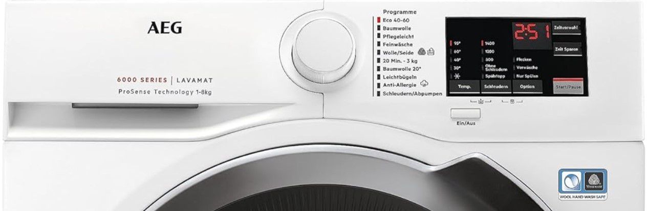 AEG L6AMZ48FL​ Waschmaschine 8kg 1.400 U/min [EEK A] für 448€ (statt 569€)