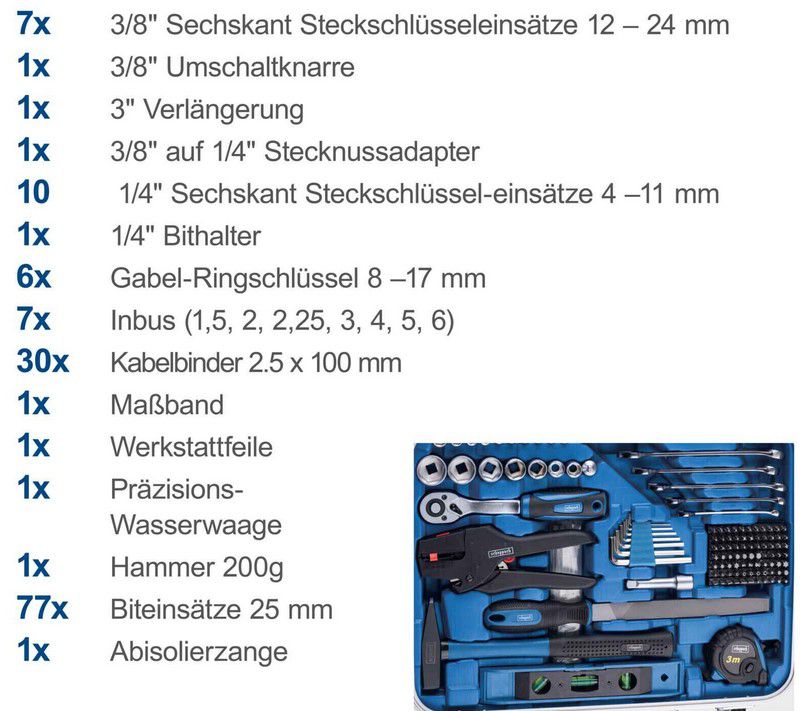 Scheppach TB173 Werkzeugkoffer 174 tlg für 79,90€ (statt 90€)