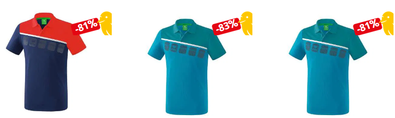 Erima 5 C Herren & Kids Funktions Polo Shirts für je 11,98€ (statt 18€)