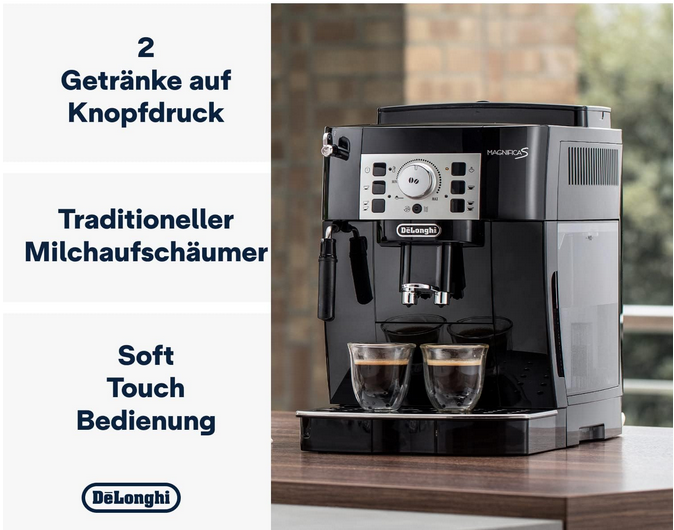 ☕DeLonghi Magnifica S ECAM 22.110.B Kaffeevollautomat für 239,99€ (statt neu 317€)