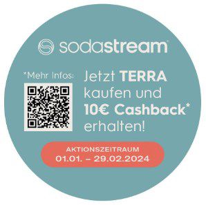 SodaStream Wassersprudler TERRA Bundle für 86,40€ (statt 114€) + 10€ Cashback