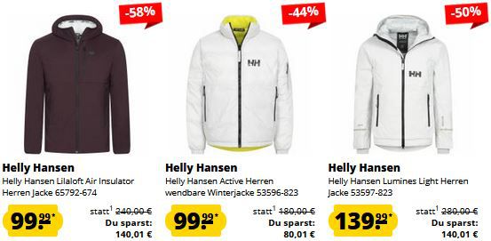 Helly Hansen Jacken Sale ab 34,99€ + 5€ Gutschein   z.B. 1877 Jacke ab 49,99€ (statt 85€)