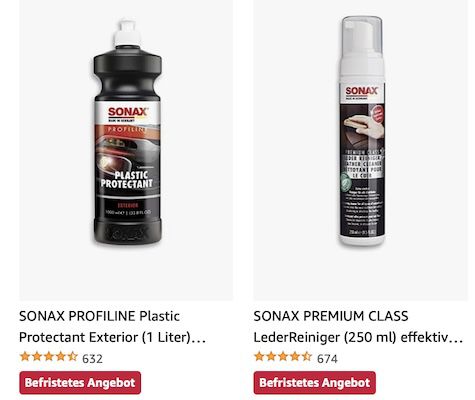 Amazon: Sonax Autopflegeprodukte reduziert z.B. Textil  & LederBürste für 5,82€ (statt 9€)