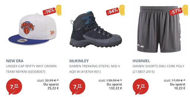 PickSport 7,77€ Fixpreis Sale mit Restgrößen   z.B. New Era 9FIFTY Cap (statt 24€)