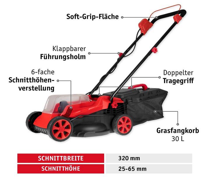 Walter Akku 32cm Rasenmäher inkl. 1x Akkus und Ladegerät für 94,99€ (statt 130€)