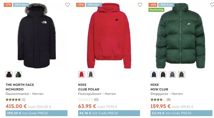 🧥 30% Rabatt auf Winterjacken bei Sportscheck   The North Face, ellesse, Nike uvm.