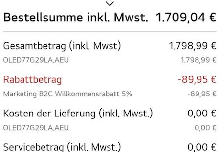 🔥 LG OLED77G29LA   77 Zoll OLED evo Fernseher ab 1.709€ (statt 2.398€)