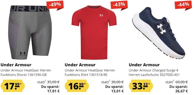 SportSpar: Under Armour Sport Sale ab 9,99€ + 5€ Gutschein