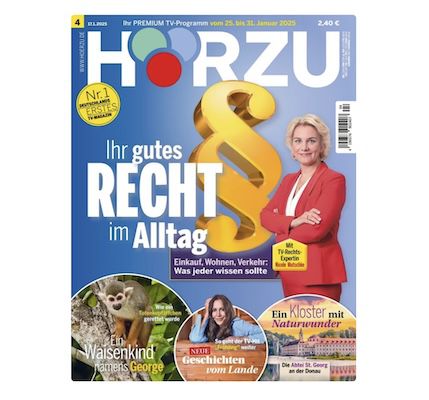 52 Ausgaben der HÖRZU TV Zeitschrift für 148,40€ + Prämie 125€ Amazon Gutschein