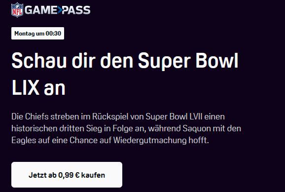 🏈🔥 DAZN Super Bowl Pass inkl. Halbzeitshow für nur 0,99€