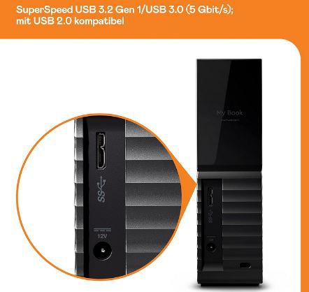 WD My Book USB 3.0 Desktop Festplatte mit 16 TB für 284,99€ (statt 321€)