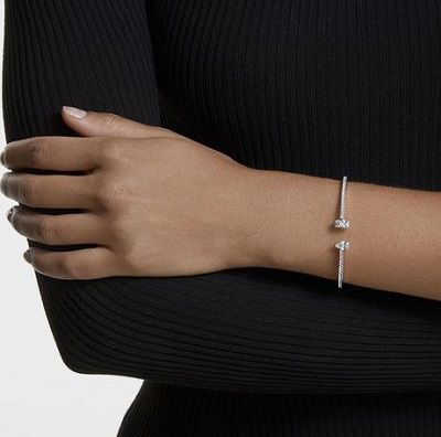 Swarovski Attract Armreif, Weiss, Rhodiniert für 84,17€ (statt 101€)