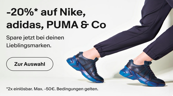 eBay: 20% Rabatt auf ausgewählte Mode   z.B. Nike Air Max 80€ (statt 112€)