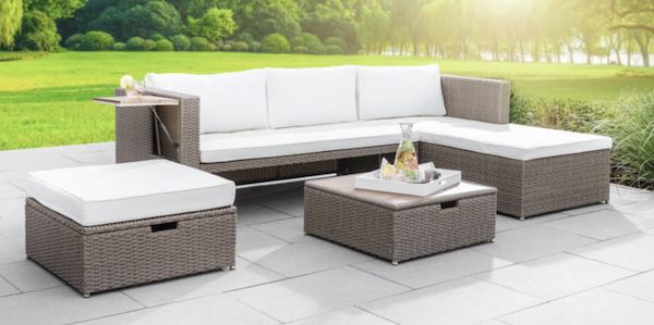 HC Garten & Freizeit Lounge Set mit Tisch und Sitzauflage für 230,45€ (statt 449€)