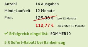 14 Ausgaben DAMALS für 107,77€ + Prämie: 100€ BestChoice Gutschein