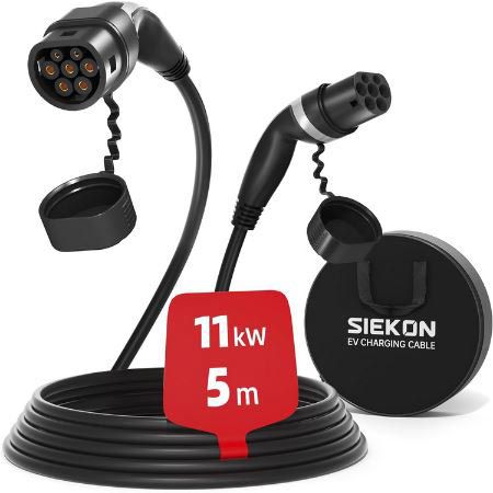 Siekon Typ 2 Ladekabel für Elektroautos, 11kW, 5M, 16A, 3 Phasig für 84,98€ (statt 100€)