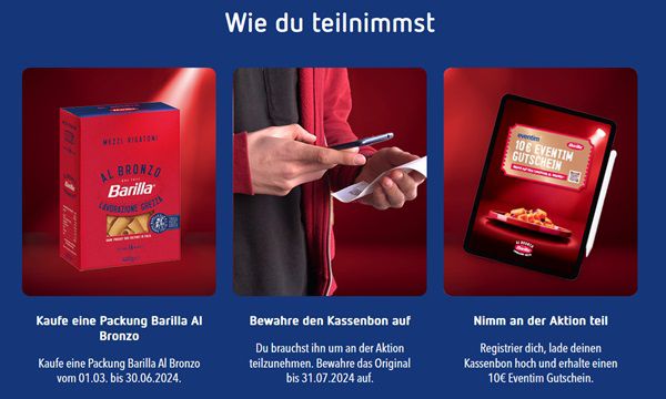 Geht noch! Mit Barilla AL BRONZO einen 10€ Eventim Gutschein gratis