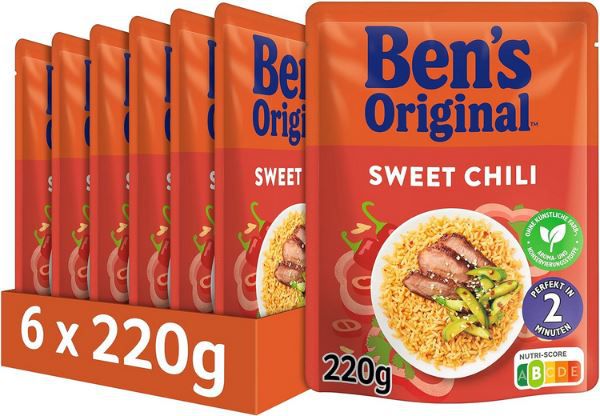 6er Pack Bens Original Express Reis Sweet Chilli, je 220g ab 7,19€ (statt 14€)