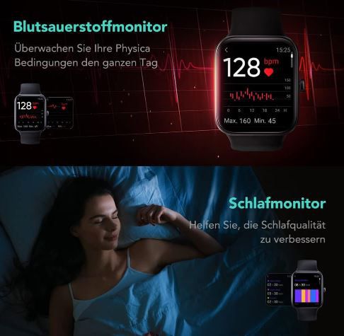 SKG V7 1,7 Smartwatch mit Fitnesstracker & Sensoren für 40,19€ (statt 60€)