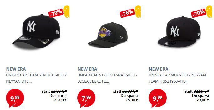 New Era Caps ab 7,99€ zzgl. VSK (statt 20€)