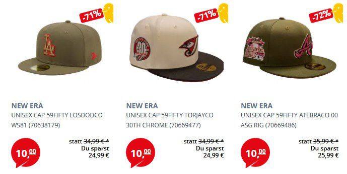 New Era Caps ab 7,99€ zzgl. VSK (statt 20€)