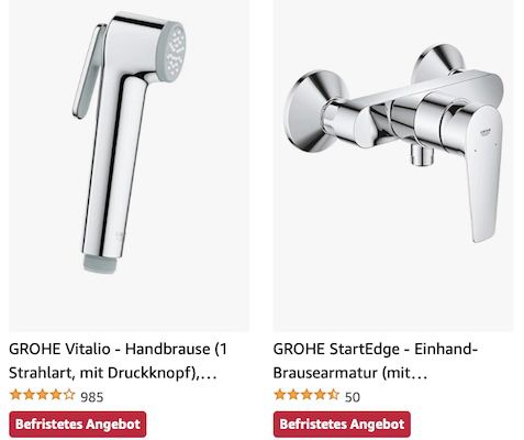 Amazon: GROHE für Küche und Bad – z.B. Vitalio Handbrause für 21,69€ (statt 30€)