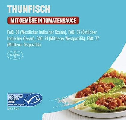 Thunfischstücke mit Gemüse in Tomatensauce für 1€