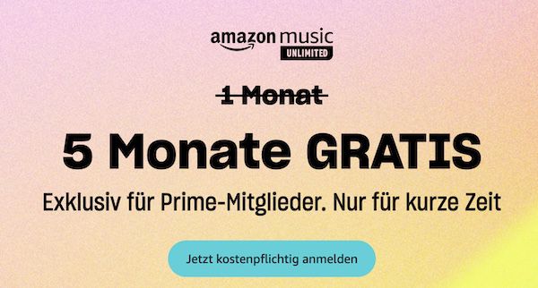 KNALLER! 🔥 5 Monate Amazon Music Unlimited GRATIS (statt 50€)