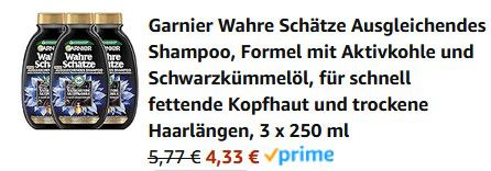 3er Pack Garnier Wahre Schätze Ausgleichendes Shampoo ab 4,33€ (statt 8€)