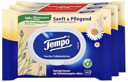 18x Tempo feuchtes Toilettenpapier Sanft & Pflegen ab 20,90€ (statt 31€)