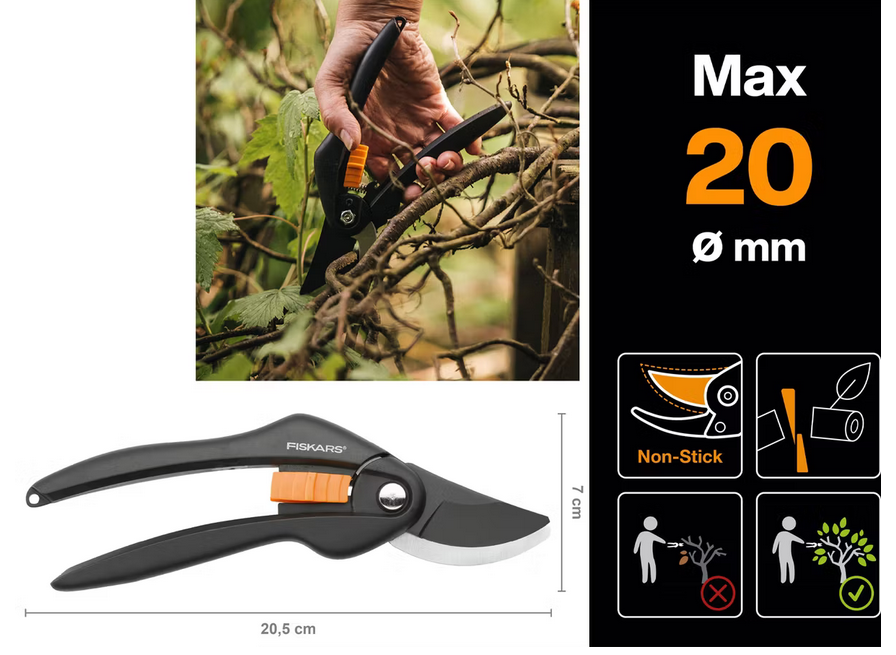 Fiskars P26 SingleStep Gartenschere & L11 Bypass Astschere für 25,90€ (statt 44€)