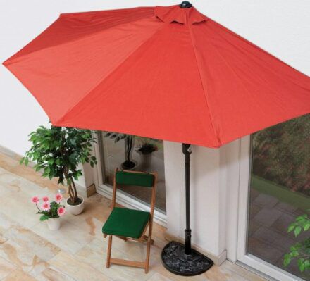 EASYmaxx Sonnenschirm halbrund Terracotta mit 270cm x 140cm für 59,49€ (statt 70€)