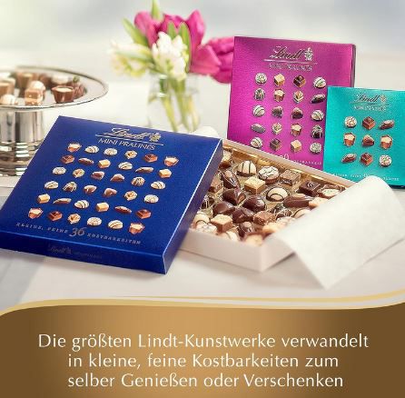 🍬 12er Pack Lindt Mini Pralinés in 3 Varianten je 100g für 41,10€ (statt 70€)