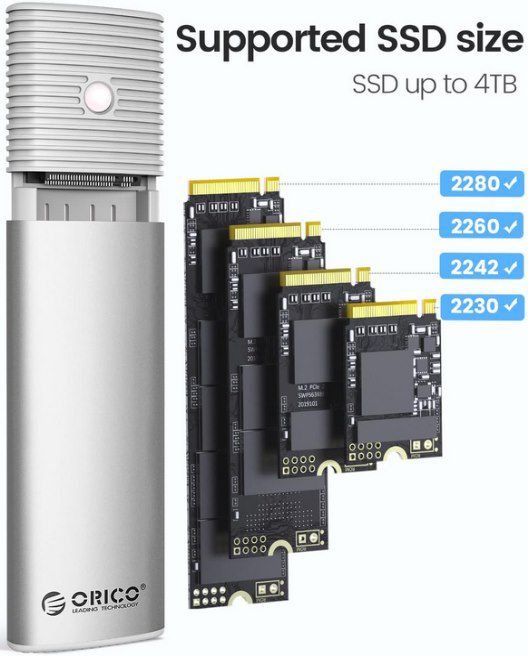 ORICO M.2 NVMe SSD Gehäuse für 11,99€ (statt 15€)