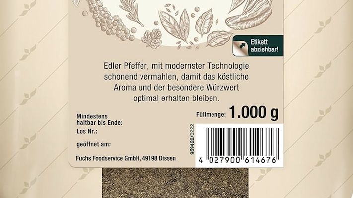 1kg Fuchs schwarzer Pfeffer für 12,57€ (statt 16€)