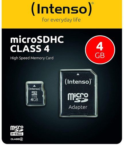 Intenso microSD 4GB Class  Speicherkarte für 2,79€ (statt 6€)