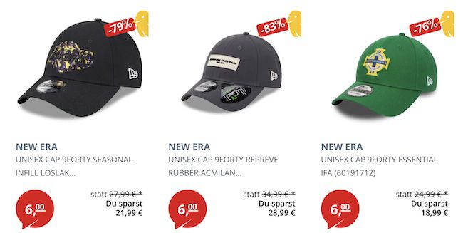 New Era 9Forty Unisex Caps ab 6€ zzgl. VSK (statt 20€)