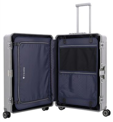 Travelite Next 4 Rol­len Aluminiumkoffer 77 cm mit TSA Schloss für 236€ (statt 379€)