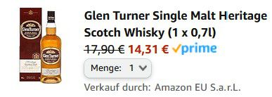 Glen Turner Single Malt Heritage Scotch Whisky ab 14,31€ (statt 21€)