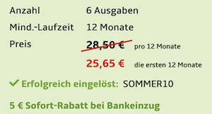 6 Ausgaben vital für 20,65€ + Prämie: bis 20€ Gutschein