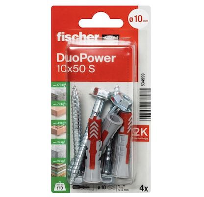 2x Fischer 534999 Duopower Blister 10x50 Dübel für 6,34€ (statt 13€)