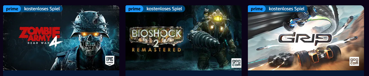 Amazon Prime Gaming: gratis Spiele, Loot u.v.a.m z.B. BioShock 2 Remastered