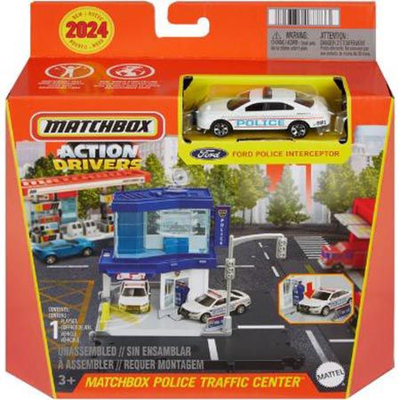 Matchbox Polizeiverkehrsstelle Spielset mit Auto für 10,99€ (statt 18€)